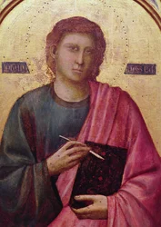 St. Johannes de Evangelist, linker paneel van het Badia Altaarstuk, c.1301 (tempera op paneel) (detail)